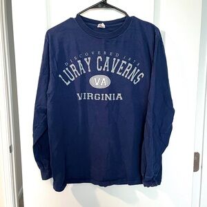 Navy Luray Caverns, VA Long Sleeve T-Shirt Size: M